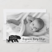 Bear Nice to Meet Youベビー写真の発表 案内状 (正面)