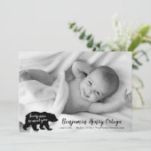 Bear Nice to Meet Youベビー写真の発表 案内状 (スタンド正面)