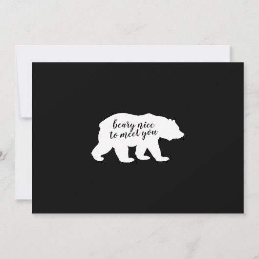 Bear Nice to Meet Youベビー写真の発表 案内状 (裏面)