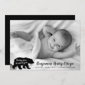 Bear Nice to Meet Youベビー写真の発表 案内状 (正面/裏面)
