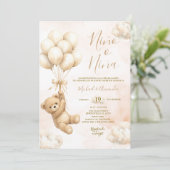 Bear Niña o Niño Gender Reveal Pink and Blue 招待状 (スタンド正面)