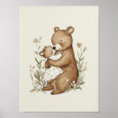 Bear Nursery Print, Vintage Style Nursery PRINTABL ポスター (正面)