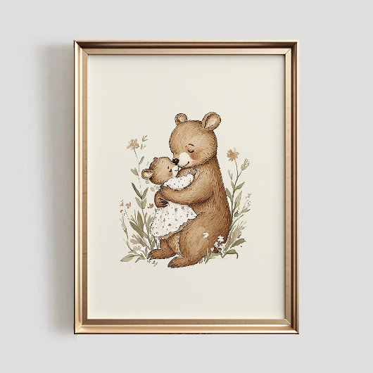 Bear Nursery Print, Vintage Style Nursery PRINTABL ポスター