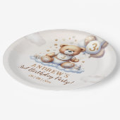 Bear on a Cloud – 3rd Birthday Party  ペーパープレート (アングル)