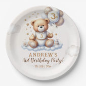 Bear on a Cloud – 3rd Birthday Party  ペーパープレート (正面)