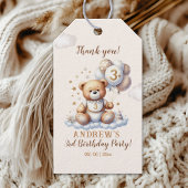 Bear on a Cloud – 3rd Birthday Party Supplies ギフトタグ