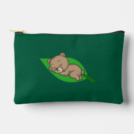 Bear on a Leaf Small アクセサリーポーチ