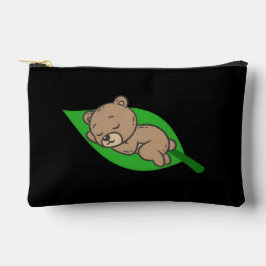 Bear on a Leaf Small アクセサリーポーチ