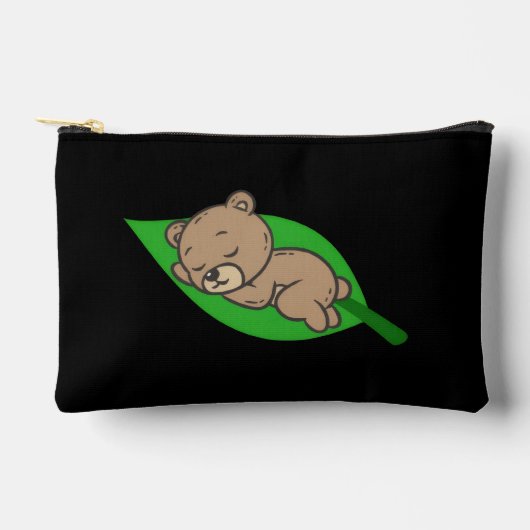 Bear on a Leaf Small アクセサリーポーチ (正面)