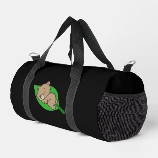 Bear on a Leaf Small ダッフルバッグ (右コーナー)