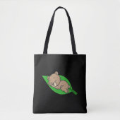 Bear on a Leaf Tote トートバッグ (正面)