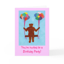 Bear on Balloon Swing 子供へ Birthday Party