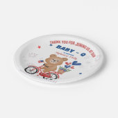 Bear on Bike 7月4日ベビーシャワー ペーパープレート (アングル)