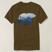 Bear Outline Mountain Range Lover Forest Fan Anima Tシャツ (デザイン正面)
