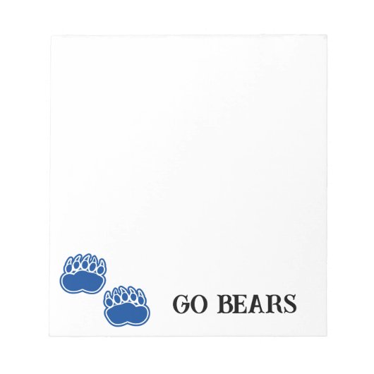 Bear Paw Go Bears 5.5" x 6"メモ帳 – 40ページ ノートパッド (正面)