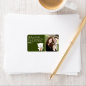 Bear Photo パーソナライズされた Christmas Mailing Label ラベル (インサイチュ)