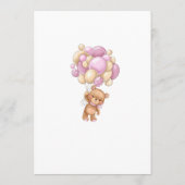Bear Pink Balloons Baby Shower Menu メニュー (裏面)