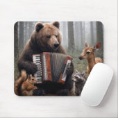 Bear Playing Accordion for Forest Friends マウスパッド (マウス)