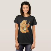 Bear plays guitar with instrument for bear friends tシャツ (正面フル)
