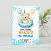 Bear pool party invitation 招待状 (スタンド正面)