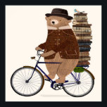 Bear Riding A Bike Gift| Cute Bear For Birthday  ポスター<br><div class="desc">Funny an educated bear gift for Boy, girl, kid, son, daughter, Dad, Mom, sister, brother, friends, or anyone you know who loves bear. Used to give to girlfriends, boyfriends, sisters, brothers, teenagers. This is a cute Christmas, Valentines , Fathers Day, Halloween, mother day, gift idea for her, him, kids &...</div>