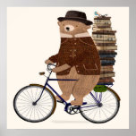 Bear Riding A Bike Gift| Cute Bear For Birthday  ポスター<br><div class="desc">Funny an educated bear gift for Boy, girl, kid, son, daughter, Dad, Mom, sister, brother, friends, or anyone you know who loves bear. Used to give to girlfriends, boyfriends, sisters, brothers, teenagers. This is a cute Christmas, Valentines , Fathers Day, Halloween, mother day, gift idea for her, him, kids &...</div>
