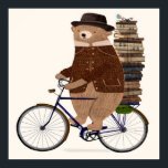 Bear Riding A Bike Gift| Cute Bear For Birthday  ポスター<br><div class="desc">Funny an educated bear gift for Boy, girl, kid, son, daughter, Dad, Mom, sister, brother, friends, or anyone you know who loves bear. Used to give to girlfriends, boyfriends, sisters, brothers, teenagers. This is a cute Christmas, Valentines , Fathers Day, Halloween, mother day, gift idea for her, him, kids &...</div>