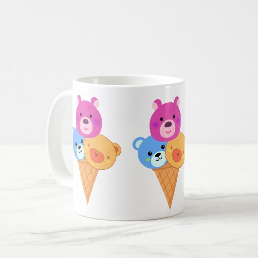 Bear Scoop Ice Cream Cone コーヒーマグカップ (正面左)