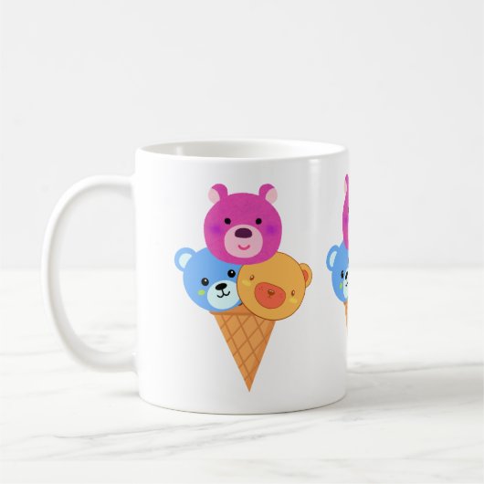 Bear Scoop Ice Cream Cone コーヒーマグカップ (左)