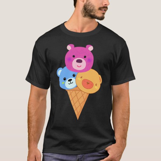 Bear Scoop Ice Cream Cone Tシャツ (正面)