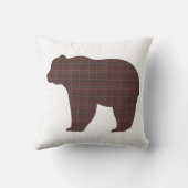 Bear Shape Plaid Brown Cabin Core クッション (裏面)