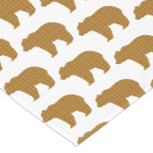 Bear Shape Plaid Orange Light Blue Table Runner ショートテーブルランナー (コーナー)