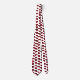 Bear Shaped Plaid Red Black Buffalo Neck Tie ネクタイ