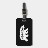 Bear Silhouette白黒原稿のママ ラゲッジタグ (正面縦)