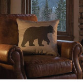 Bear Silhouette Reversible Throw Pillow クッション
