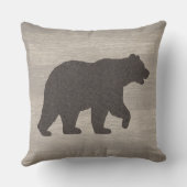 Bear Silhouette Reversible Throw Pillow クッション (裏面)