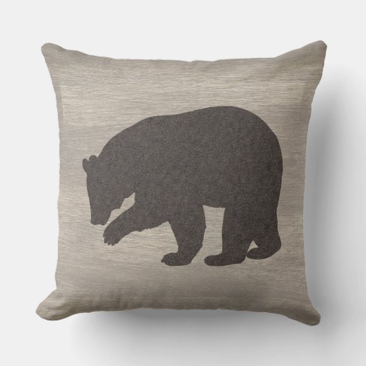 Bear Silhouette Reversible Throw Pillow クッション (正面)