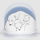 Bear Snow Globe Custom Polar Bear & Cubs Snowglobe (正面)