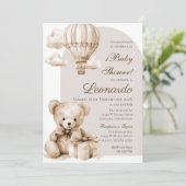 Bear Spanish Baby Shower Boy invitation 招待状 (スタンド正面)