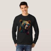 Bear Sunglasses Colourful Art Animal Bear Tシャツ (正面フル)