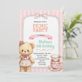 Bear tea party invitation 招待状 (スタンド正面)