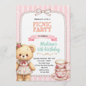 Bear tea party invitation 招待状 (正面)