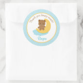 Bear Thank You Stickers Moon - 1st Birthday Friend ラウンドシール (バッグ)