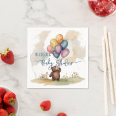 Bear Themed Gender Neutral Baby Shower スタンダードカクテルナプキン (インサイチュ)
