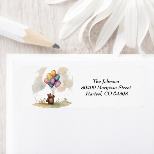 Bear Themed Gender Neutral Baby Shower ラベル (インサイチュ)