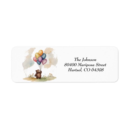 Bear Themed Gender Neutral Baby Shower ラベル (正面)