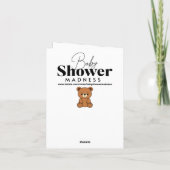 Bear Themed Thank You Note for Baby Shower Gifts カード (裏面)