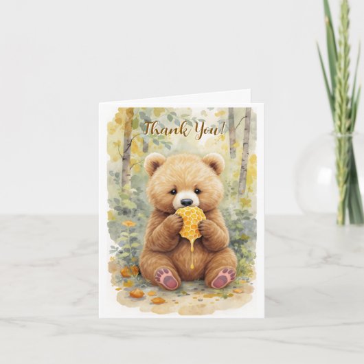Bear Themed Thank You Note for Baby Shower Gifts カード (正面)