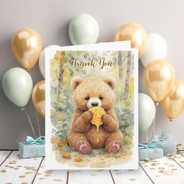 Bear Themed Thank You Note for Baby Shower Gifts カード