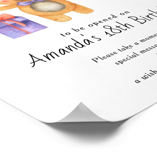 Bear Time Capsule 1st birthday gender neutral ポスター (角)